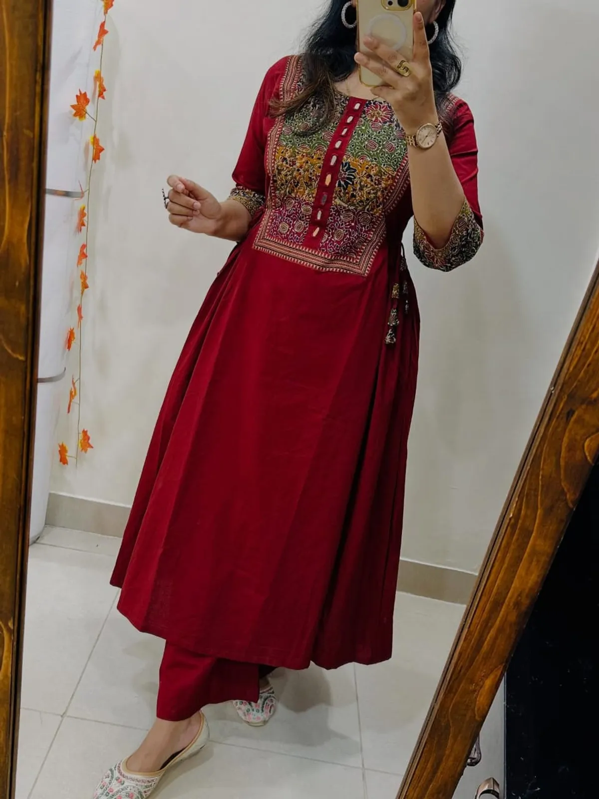Designer Heavy Kurti Palazzo Set in Premium Cotton Fabric - Image 3
