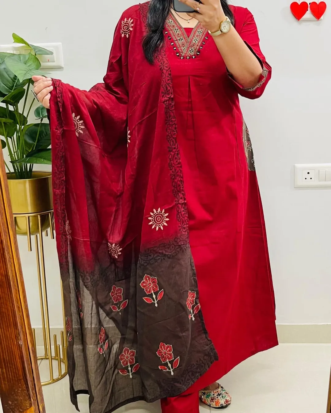 Designer Kutch Style Applique Work Cotton Suit - Image 3