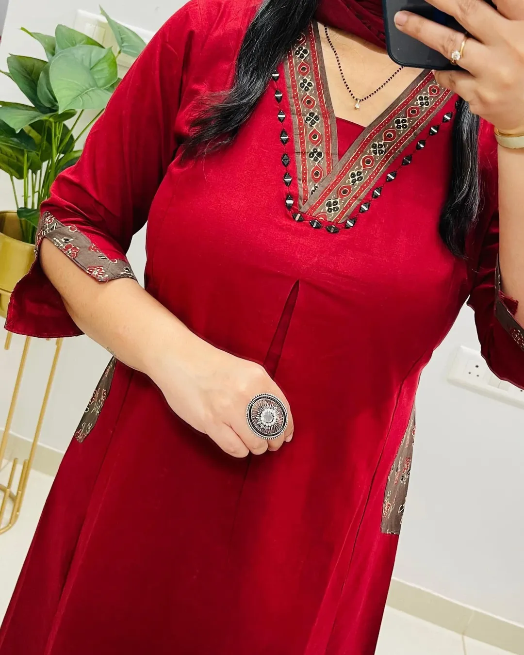 Designer Kutch Style Applique Work Cotton Suit - Image 9