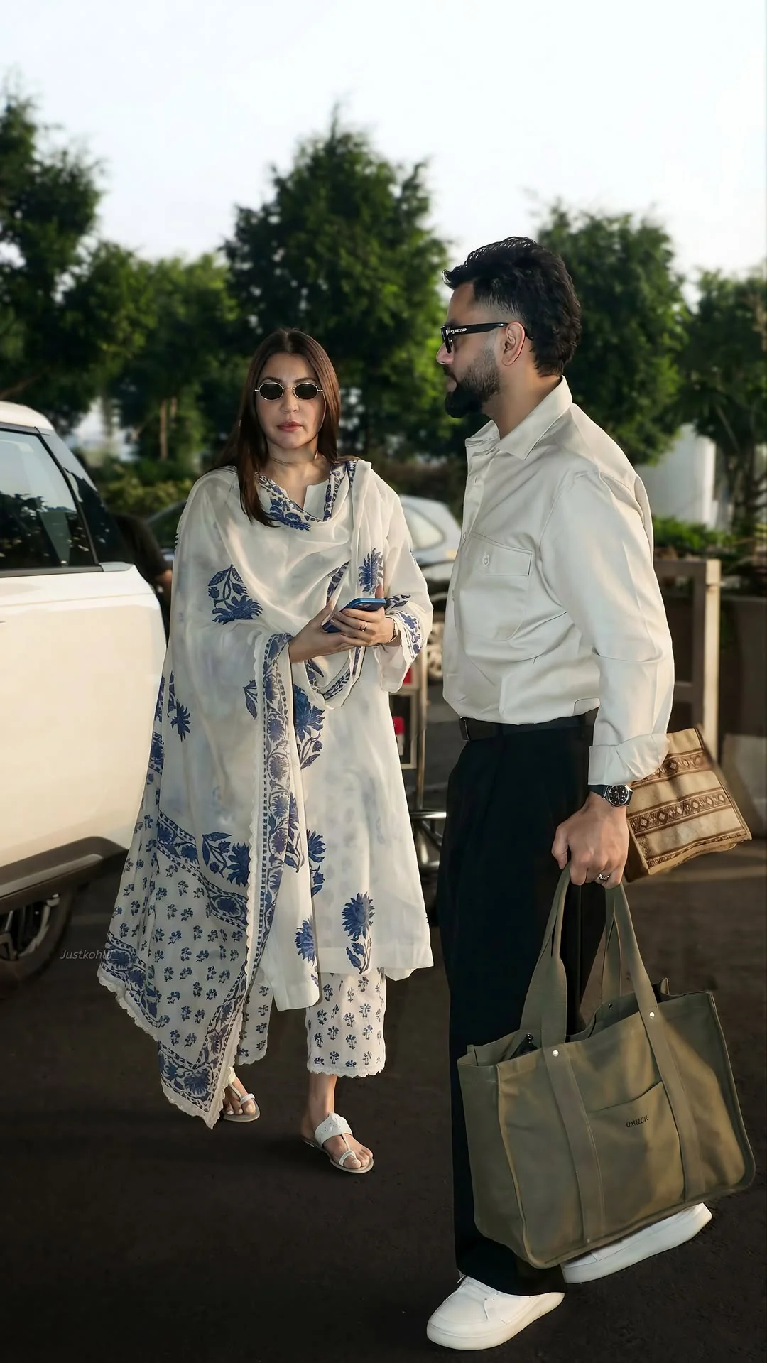 Noor Blue Floral Cotton Suit Set - Image 3