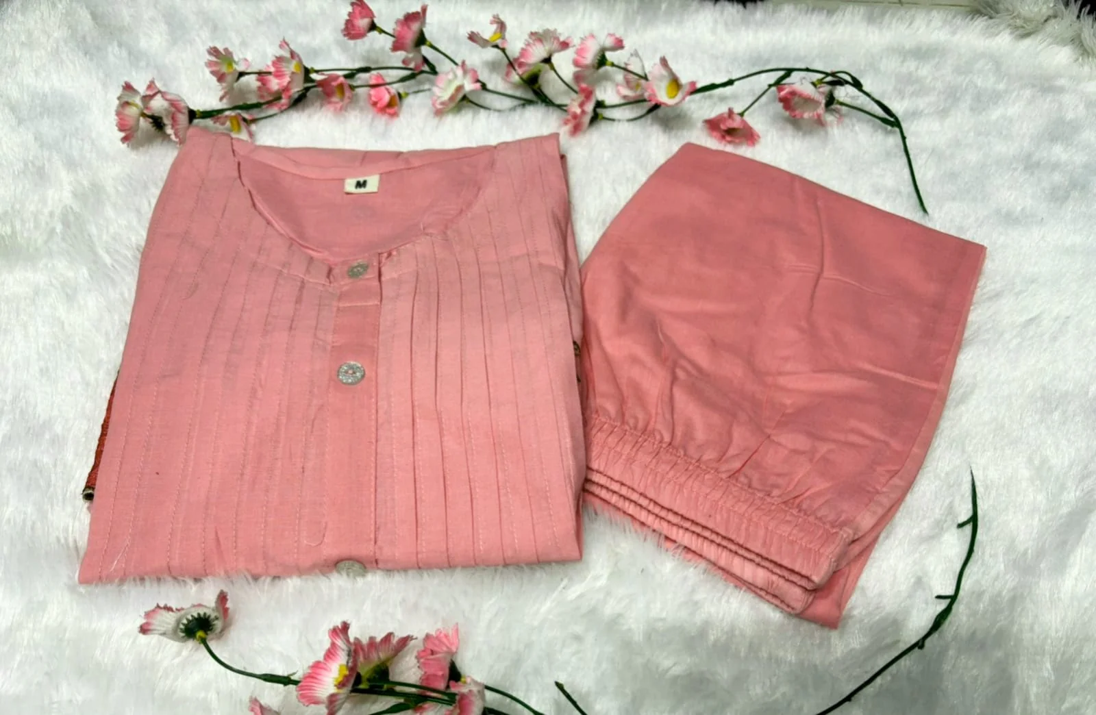 Peach Blossom Embroidered Kurta Set - Image 6