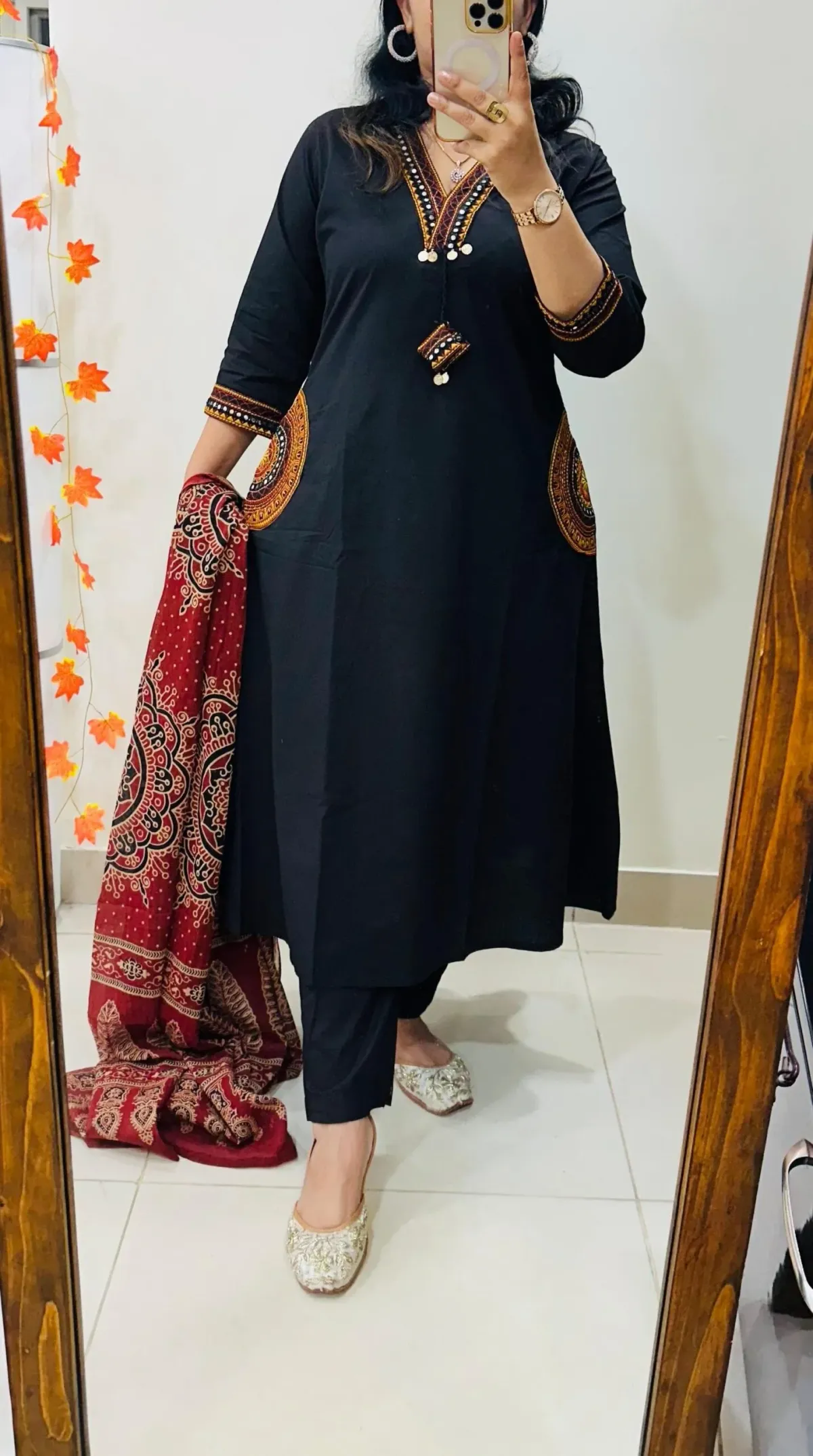 Premium Heavy Rich Dhabu Cotton Aline Suit - Image 2