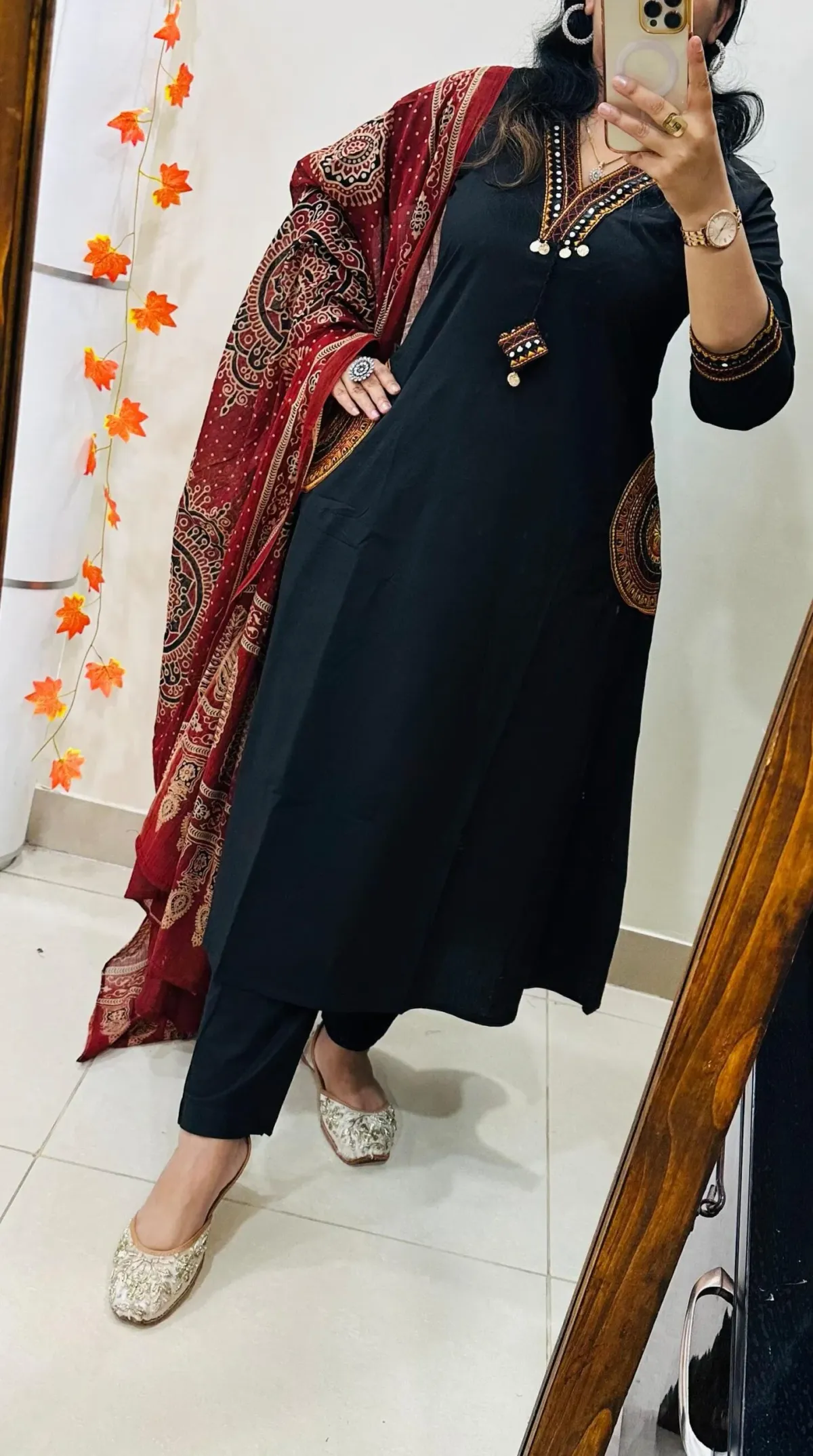 Premium Heavy Rich Dhabu Cotton Aline Suit - Image 4