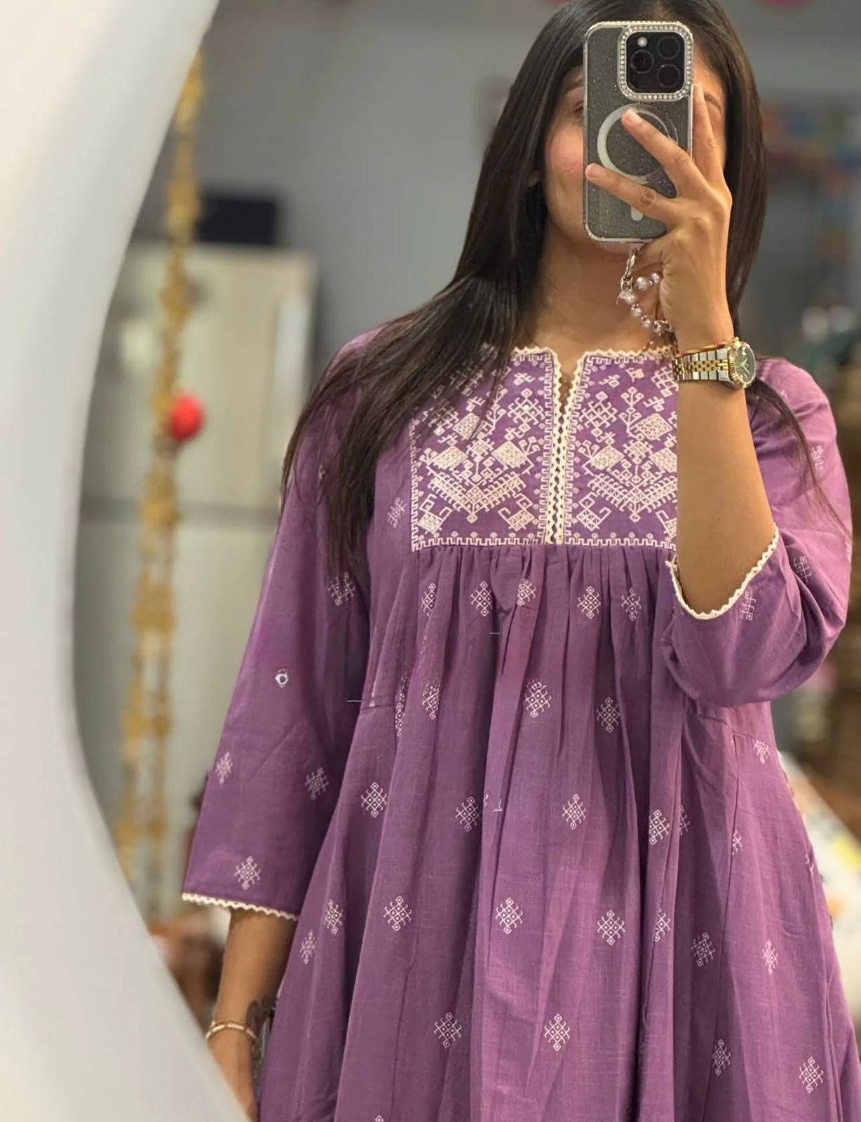 Royal Lavender Embroidered Kurta Set - Image 2